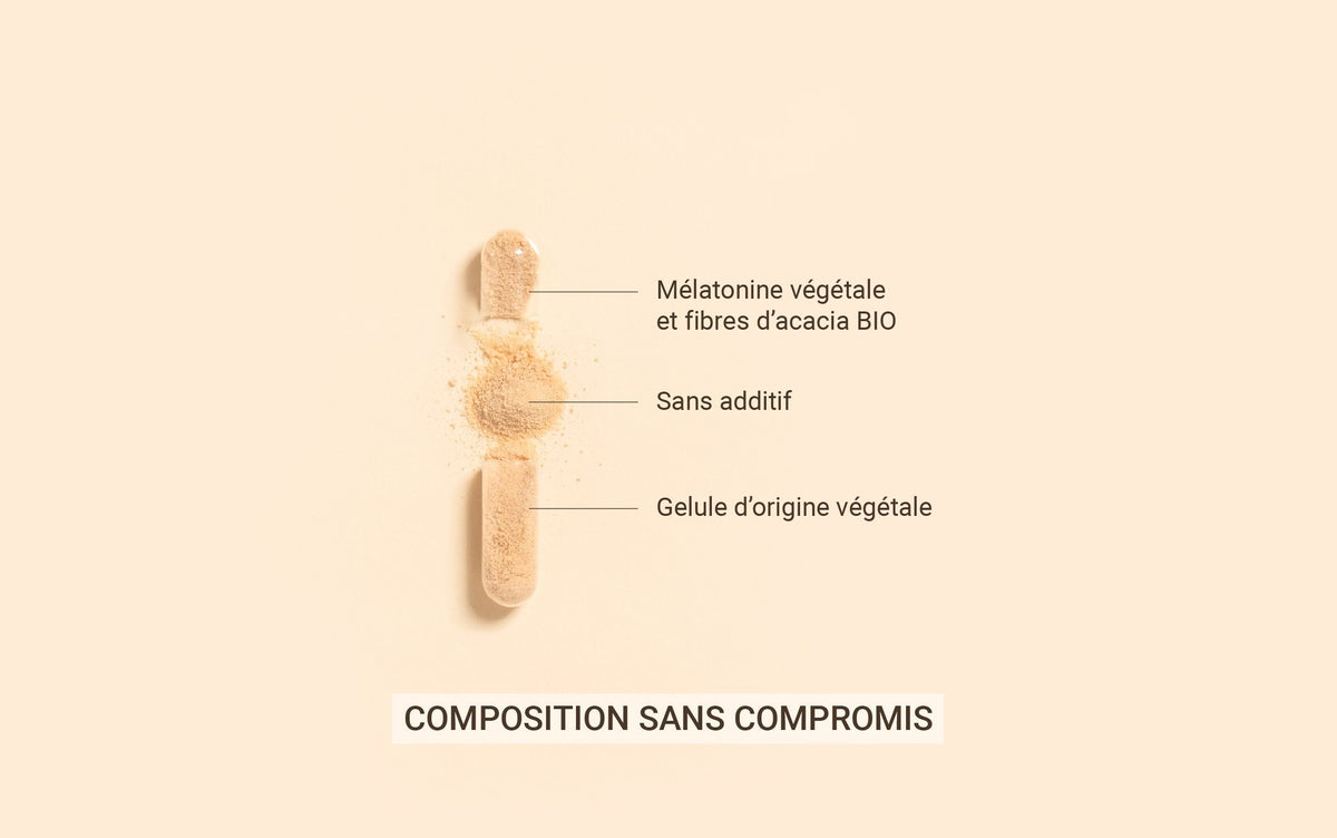 Mélatonine naturelle végétale - 60 gélules - Complément alimentaire