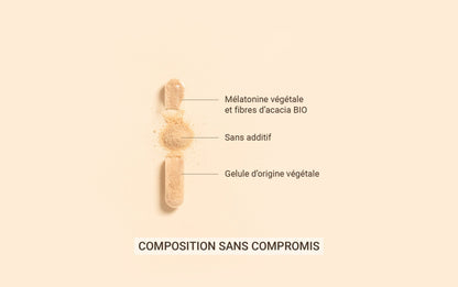 Mélatonine naturelle végétale - 60 gélules - Complément alimentaire