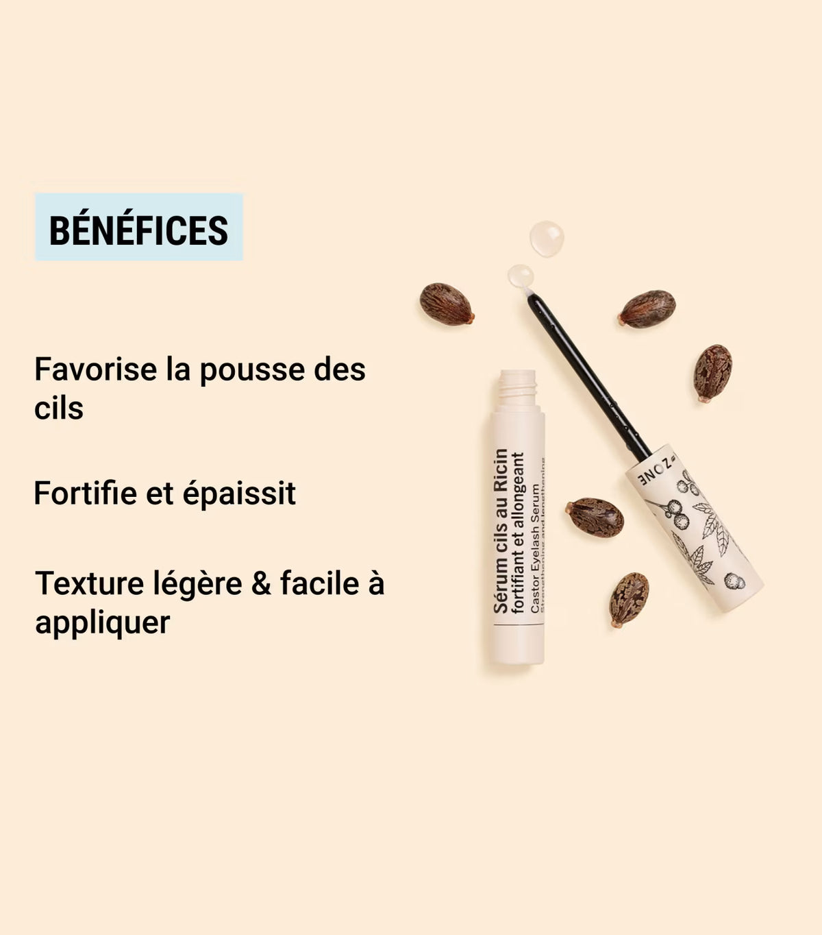 Sérum cils fortifiant au Ricin BIO